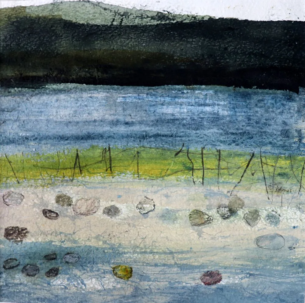Ruth Thomas. Fishingnets 1 Acrylic. 51 x 51 cm