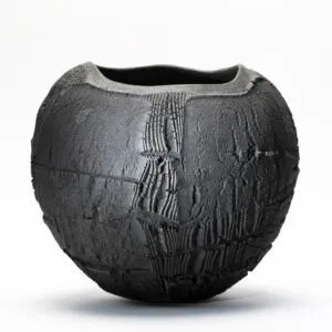 Patricia Shone. Erosion Bowl 18. Raku Ceramic. Image Joris Jan Bos Photograpy.