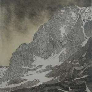 Bruce Shaw. Hand-coloured etching