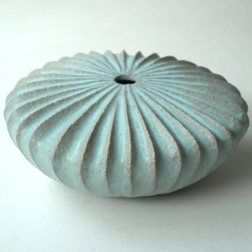 Michele Bianco. Vessel with Gills (Closed, Aqua) 41