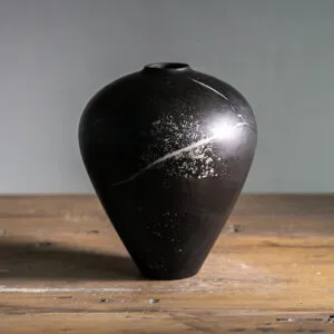Steve Smith. Vessel A2 Saggar/ smoke fired porcelain 14(h) x 12.5 cm