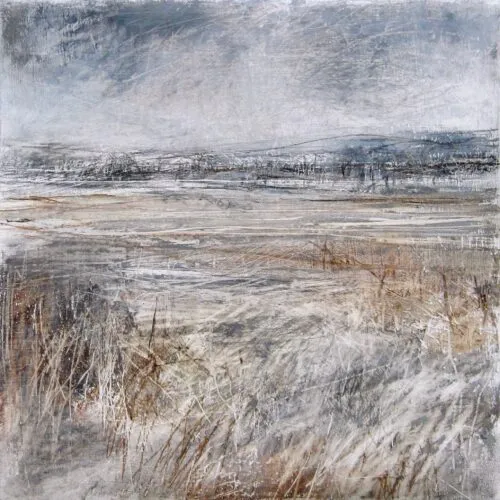 Janine Baldwin. 'Bleak Beauty', Janine Baldwin, oil pastel, charcoal and graphite on paper, 34 x 34cm,