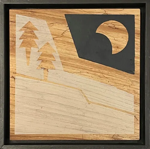 Mette Fruergaard-Jensen. 'Snow'. Ink print on elm board