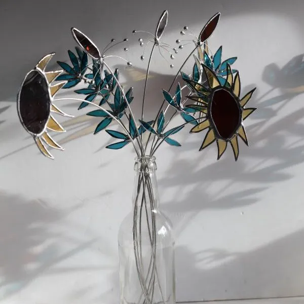 Samanth Yates. Sunflower and Lavender Bouquet