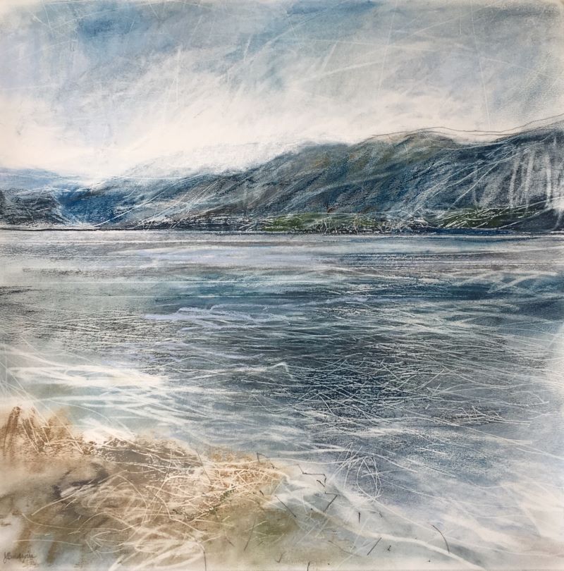 'Across Loch Linnhe II', Janine Baldwin, pastel, charcoal and graphite, 45 x 45cm