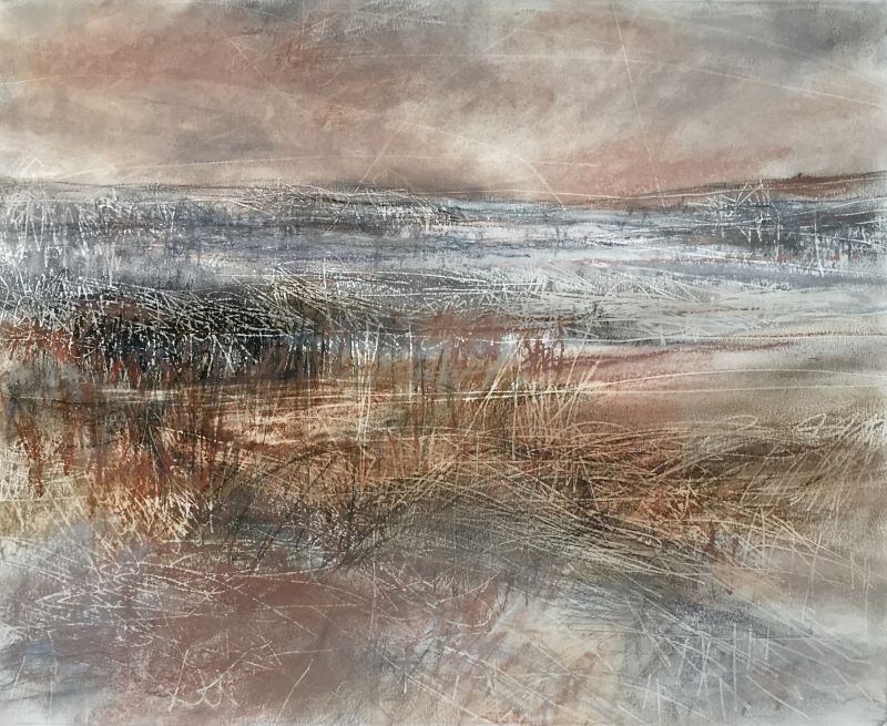 Janine Baldwin. 'Moors at Dawn', Janine Baldwin, pastel, charcoal and graphite on paper, 34 x 42cm