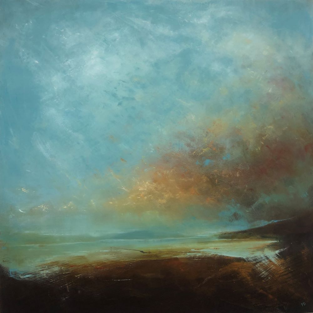 Paula Dunn. ‘White Sands, Cool Waters’ 76 x 76 cm