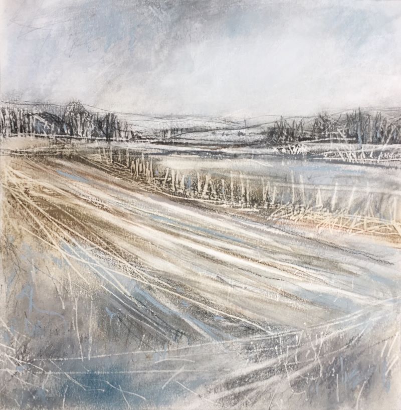 'Ploughed Field II', Janine Baldwin, pastel, charcoal and graphite, 23 x 23cm